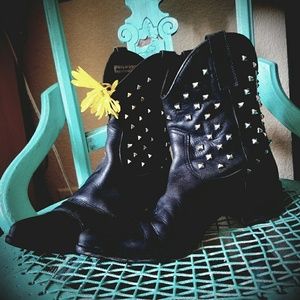 Studded Italian Leather Boots Sold
